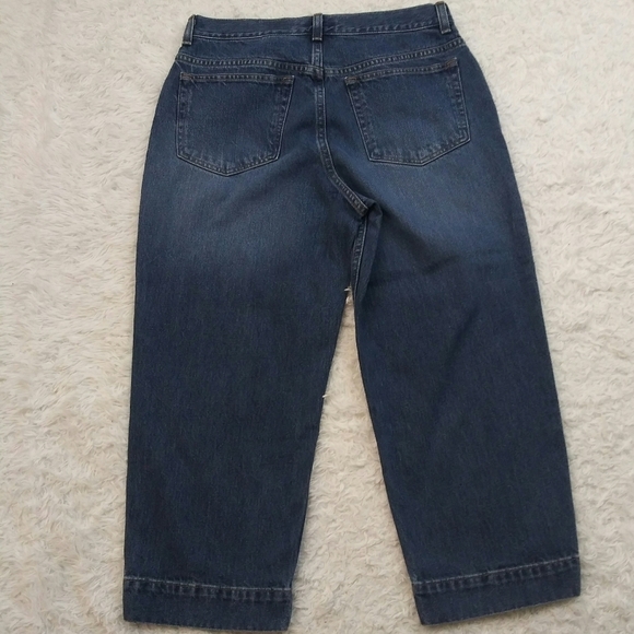 Eddie Bauer Vintage Blue Dark Wash Five Pocket High Rise Button Zip Ankle Jean - Picture 7 of 13
